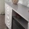 Myra Electric Fireplace Media Console in Silver w/Mylar