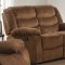 Jacinta Motion Sofa 51405 in Coffee Padded Suede by Acme