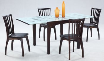 Glass Extendable Top Modern Dinette Table w/Optional Chairs [CYDS-CHANTEL-DT]