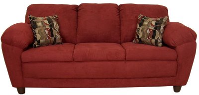 5550 Julia Sofa & Loveseat Set in Bulldozer Burgundy by Chelsea