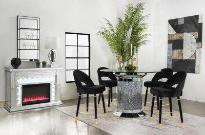 Ellie Counter Ht Table 115568 by Coaster w/Optional Black Stools