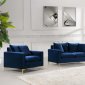 Naomi Sofa 633 in Navy Velvet Fabric by Meridian w/Options