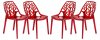 Cornelia Set of 4 Dining Chairs C18TR in Red by LeisureMod