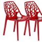 Cornelia Set of 4 Dining Chairs C18TR in Red by LeisureMod