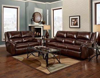 191260 Berks Reclining Sofa Chestnut Bonded Leather by Chelsea [CHFS-191260 Berks Chestnut]