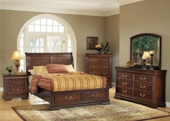 Acme Brown Cherry Finish Classic Hennessy Bedroom w/Options [AMBS-19450-Hennessy]