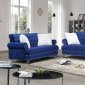 U5266 Sofa & Loveseat Set in Navy Velvet by Global w/Options