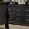 Black Finish Traditional Sleigh Bed w/Optional Casegoods