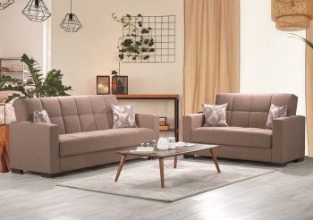 Armada-20 2pc Sofa Bed & Loveseat Set in Brown Fabric - Casamode [CMSB-Armada-20-440-Brown]