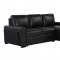 U01830 Sectional Sofa Bed in Blanche Charcoal/Black by Global