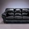 Black Leatherette Sofa And Loveseat Set w/Blocked Legs