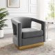 Frolick Accent Chair in Gray Velvet by Modway