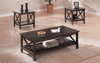 Dark Espresso Finish Contemporary 3 Piece Coffee Table Set [PXCT-F3069]