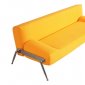 Stylish Sofa Bed in Yellow Fabric or Black/Red Leatherette