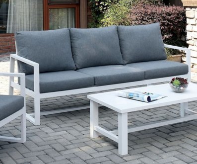 India Outdoor Sofa Set CM-OS2590 in Gray & White w/Options