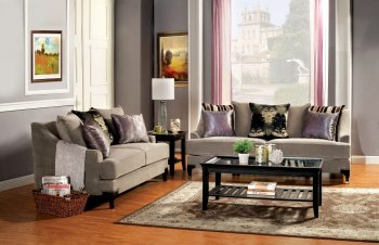 Viscontti SM2205 Sofa in Light Mocha Fabric w/Options [FAS-SM2205-Viscontti]