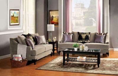 Viscontti SM2205 Sofa in Light Mocha Fabric w/Options