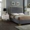 Lana Upholstered Bed in Grey Velvet Fabric - Meridian w/Options