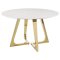 Gwynn Dining Table 107171 White & Gold by Coaster w/Options