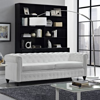 Earl EEI-1413-WHI Sofa in Faux Leather by Modway w/Options [MWS-EEI-1413-WHI-Earl]