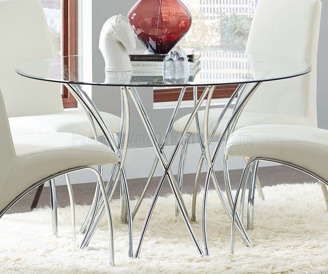 Cabianca 5Pc Dinette Set 106921 in Chrome by Coaster