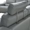 2144 Sectional Sofa in Gray Leather by ESF w/Recliner