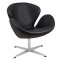 Swan Lounge Chair SW29BLL in Black Leatherette by LeisureMod