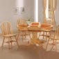 Terracotta Tile Round Top Natural Finish Modern 5Pc Dining Set