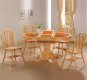 Terracotta Tile Round Top Natural Finish Modern 5Pc Dining Set