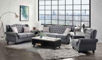 Hannes Sofa 53280 in Gray Fabric by Acme w/Options [AMS-53280 Hannes]