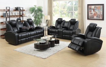 Delange Power Motion Sofa 601741P in Black by Coaster w/Options [CRS-601741P Delange]