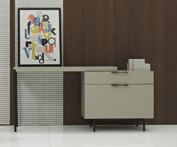 Angel Modern Office Desk in Taupe High Gloss by J&M [JMOD-Angel]