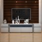 Cristallino Large TV Stand in High Gloss White by Casabianca