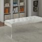 Jane Bench 103 in Cream Velvet Fabric by Meridian w/Acrylic Legs