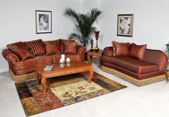 Chocolate Fabric Contemporary 2Pc Sofa & Chaise Set [CHFS-BU-1030-Royal]