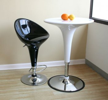 Contemporary Set of 2 Bar Stools With Black Color Seat [WIBA-C302 Black]