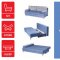 Europa Sofa Bed Convertible in Blue Fabric by Mobista