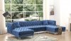 Salma Sectional Sofa in Blue Fabric