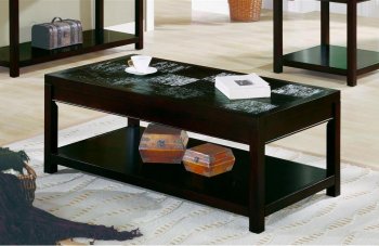 Deep Cappuccino Finish Occasional Coffee Table w/Shelf [CRCT-389-701028]