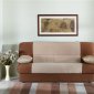 Contemporary Sofa Bed in Beige & Brown Microfiber w/Storage