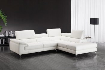 Nila A973 Sectional Sofa in White Premium Leather by J&M [JMSS-A973 Nila White]