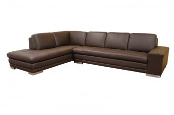 Callidora Sectional Sofa in Dark Brown Leather [WISS-Callidora RAF]