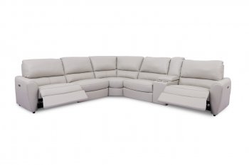 Sloan Power Motion Sectional Sofa Taupe Leather Beverly Hills [BHSS-Sloan Taupe]