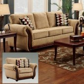 81001 Sofa in Taupe Chenille Fabric w/Options