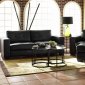 Iron Black Bonded Leather Stylish Living Room w/Tufted Accents