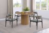 Bradbury Dining Set 5Pc 17350 Natural by Coaster w/Gray Chairs