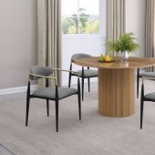 Bradbury Dining Set 5Pc 17350 Natural by Coaster w/Gray Chairs