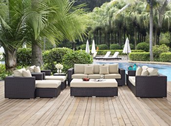 Convene Outdoor Patio Sofa Set 9Pc 2161 Choice of Color - Modway [MWOUT-EEI-2161-Convene]