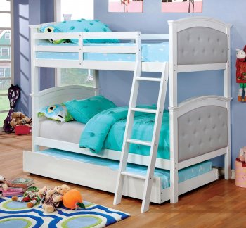 Freda Youth Bunk Bed CM-BK715WH in White w/Options [FAKB-CM-BK715WH-Freda]