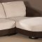 Two-Tone Beige & Brown Chenille Fabric Modern Sectional Sofa